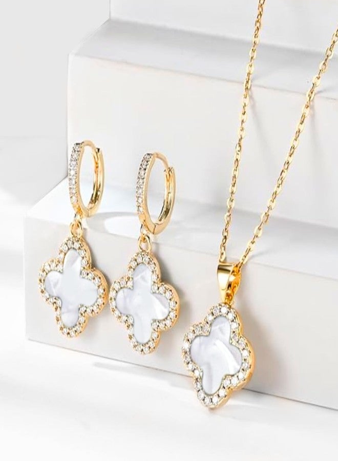 LaBling Jewelry Set with Hoop Earrings for Women | Jewelry Set for Women | Lovely Gift - White - Image 3
