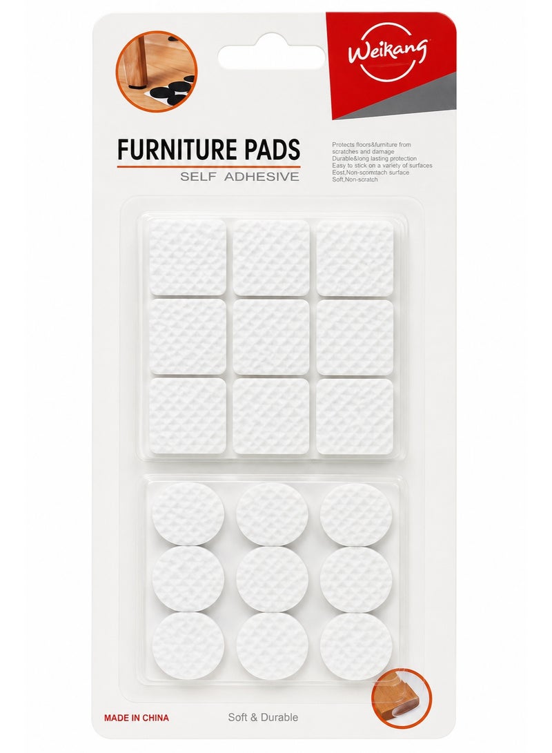 Weikang Self-Adhesive Rubber Furniture Pads Non-Slip Floor Protectors for Chair Legs - Mixed Shapes, Random Color - Image 2