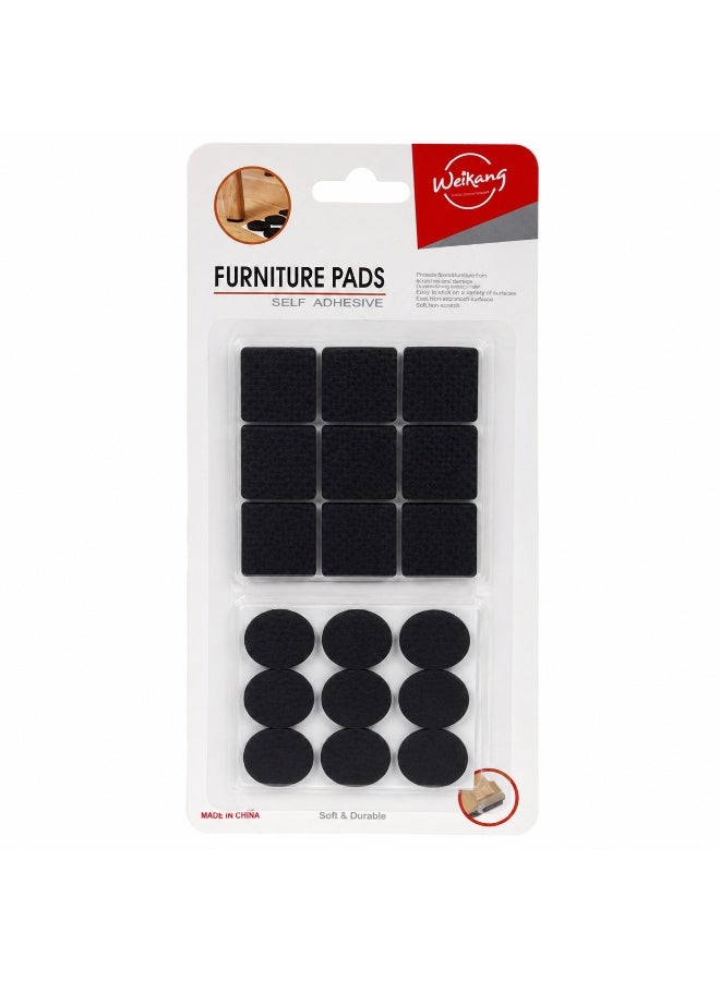 Weikang Self-Adhesive Rubber Furniture Pads Non-Slip Floor Protectors for Chair Legs - Mixed Shapes, Random Color - Image 1