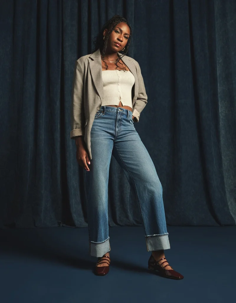 American Eagle AE Stretch High-Waisted Stovepipe Cuffed Jean