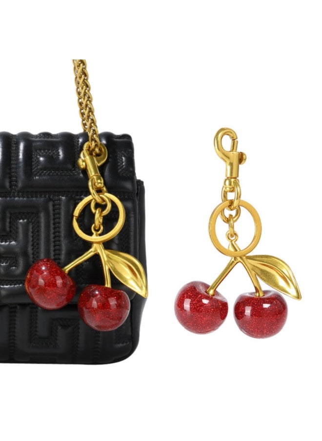 Generic - Hot Sale Beautiful 3D Balloon Dog Bag Charms Cute Cherry Purse Trinkets Pearl Phone Charm Keychain Pendant For Bags Accessories-Color:Dog Siliver - Image 1