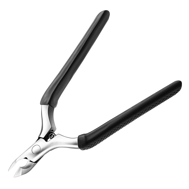 CGBE Cuticle Trimmer 34 Jaw Extremely Sharp Cuticle Nippers Professional Nail Cuticle Trimmer Tools Nonslip Silicone Handle Cuticle Clipper for Nail Care Pedicure Manicure Nail Black