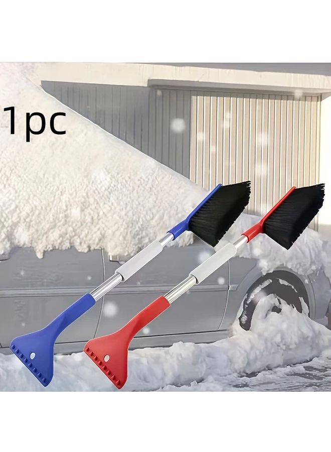 1 Red Ice Scraper Detachable Car Snow Brush 24 Inch Foam Grip Winter Tool for Cars SUVs and Trucks - Image 1