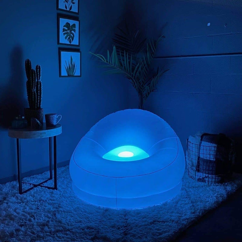 Air Candy Air Candy Illuminated Inflatable LED Chair - Choose from Over 120 Options and is Perfect for Indoors & Outdoors - 100% Waterproof. (LED Multicolored Chair with Remote)  - Image 2