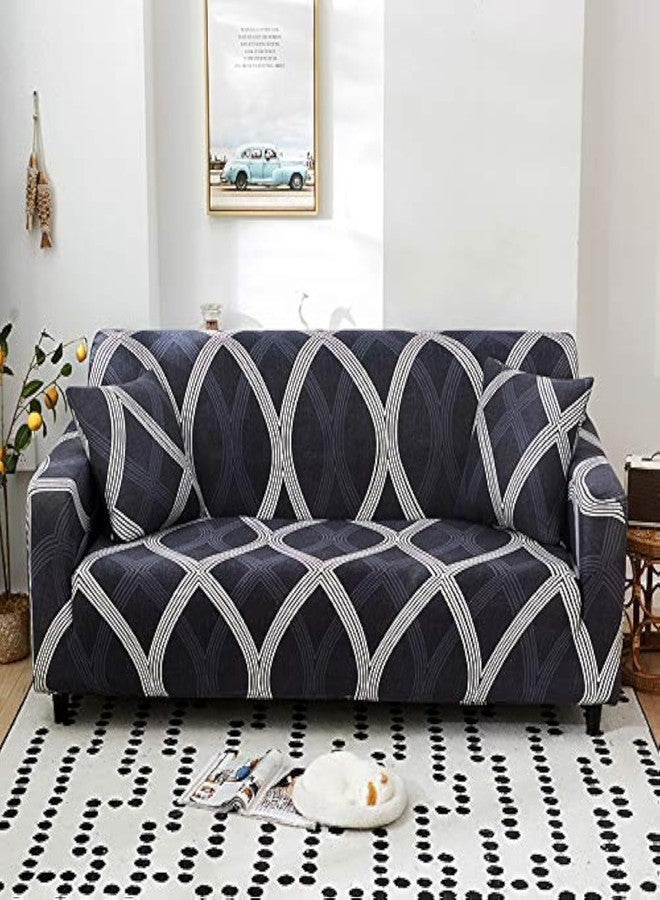 HOOBUY Printed Sofa Cover Stretch Couch Covers Patterned Loveseat Slipcovers for 2 Seater Cushion Couch Love Seat Set(JL, 2 Seater/Loveseat) - Image 1