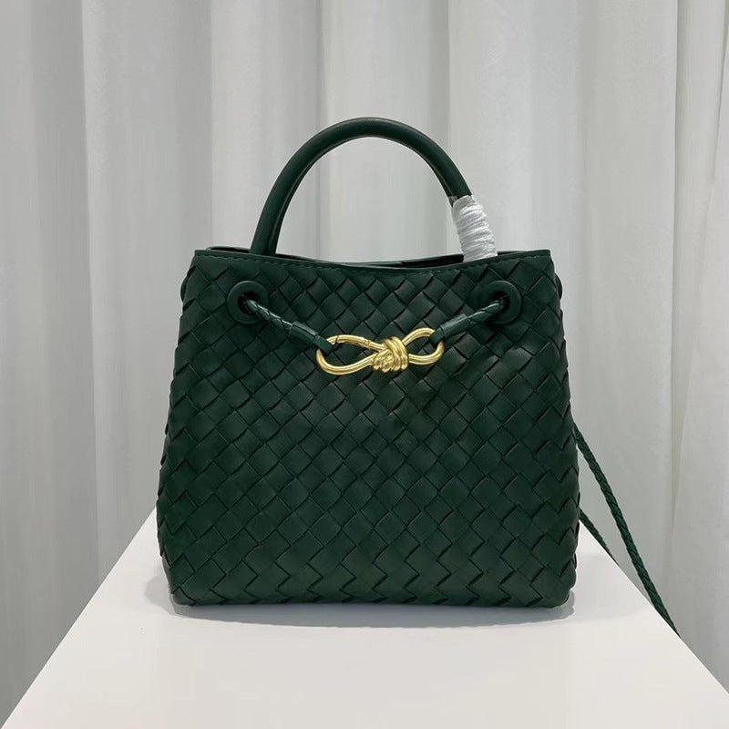 New Leather Handmade Woven Bag Cowhide Handbag Armpit Shoulder Messenger Bag Price - Image 1