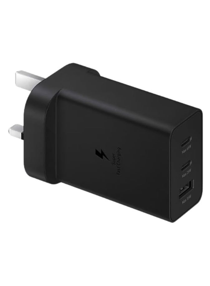 سامسونج محول طاقة 65 واط PD ثلاثي 2 x USB C و 1 x USB A قابس المملكة المتحدة - EP-T6530NBEGGB - Image 1