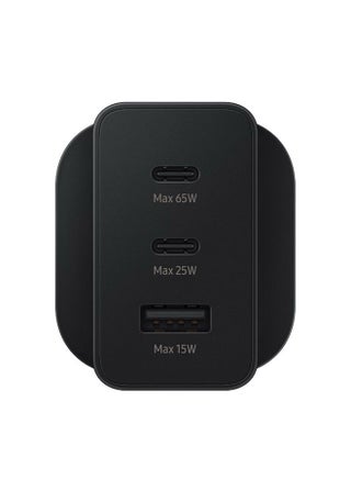 65W PD Power Adapter Trio 2 x USB C & 1 x USB A UK Plug - EP-T6530NBEGGB - Black - view 3