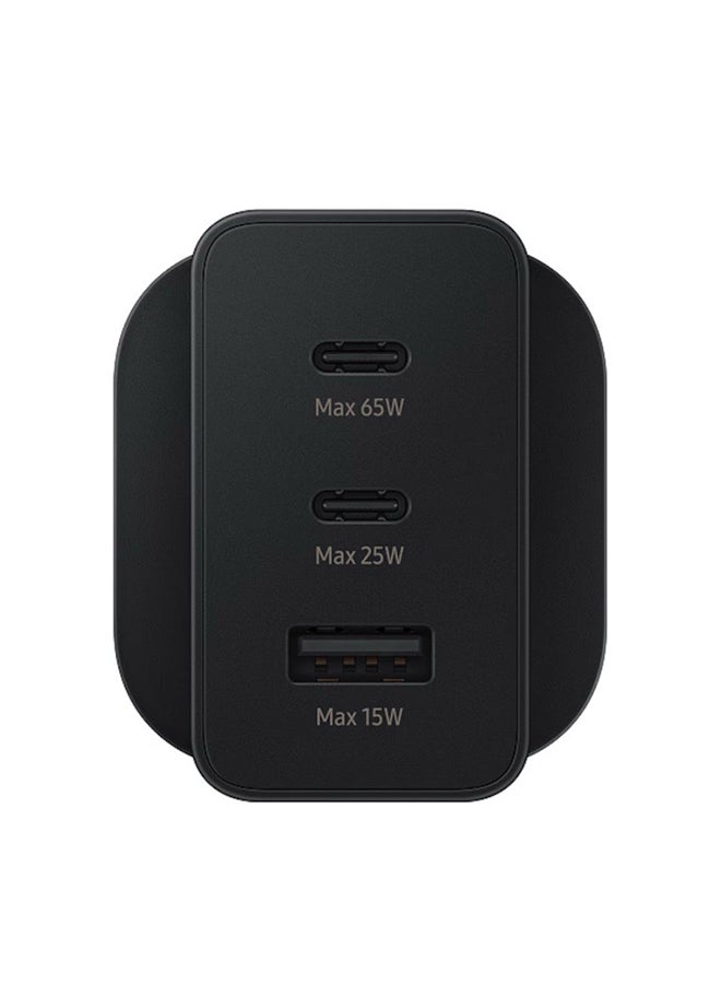 سامسونج محول طاقة 65 واط PD ثلاثي 2 x USB C و 1 x USB A قابس المملكة المتحدة - EP-T6530NBEGGB - Image 3