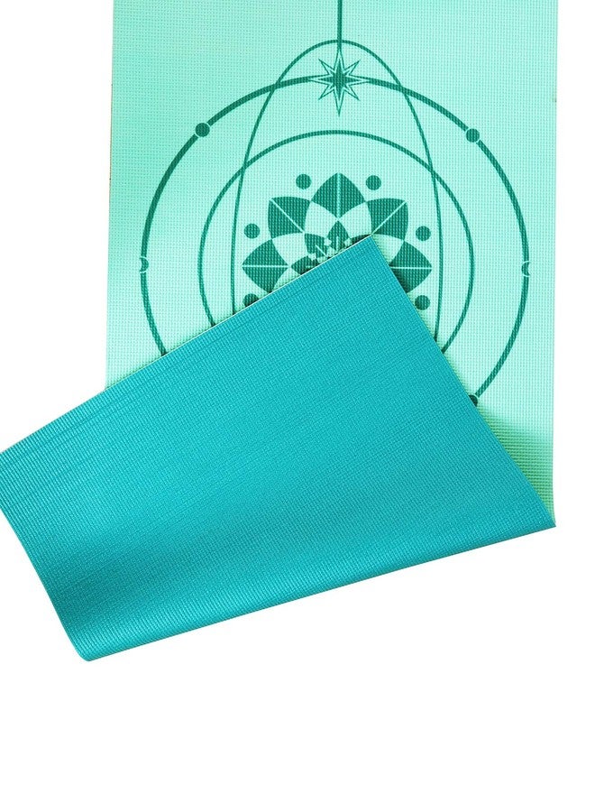 Obsessions Printed Yoga Mat,Anti-Slip Sports Mat, 5mm PVC Exercise Mat with Carrying Strap (W)61 X (L)173(cm)_Light Green - Image 3