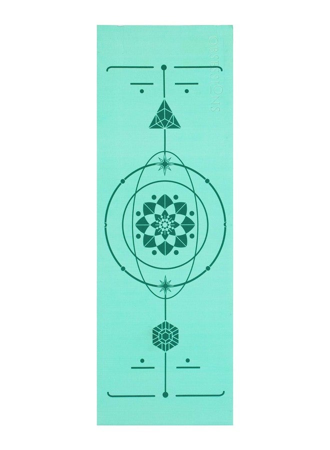 Obsessions Printed Yoga Mat,Anti-Slip Sports Mat, 5mm PVC Exercise Mat with Carrying Strap (W)61 X (L)173(cm)_Light Green - Image 1