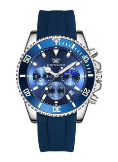 carekiso Men's Quartz Blue Silicone Band Blue Dial Watch 41mm  - Image 1