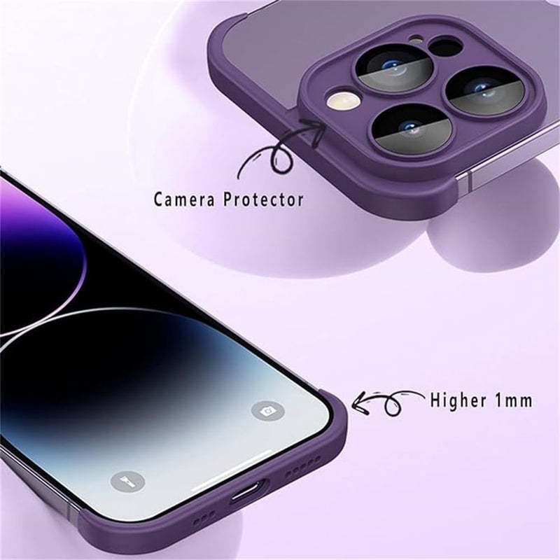 iPhone Case TPU Bumper, Frameless Bumper Case with Camera Lens Protector for iPhone 15 Pro Max, Slim Fit No Back No Frame Design TPU Bumper, Excellent Heat Dissipation, 1 Pcs (Purple) - Image 3