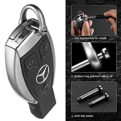 FEGVE Small Titanium Key Ring with Screw Shackle - Car Fob Keychain Heavy Duty Strong Mini Titanium D Rings- 1/2 Inch/12mm (Silver 4 Pack) - Image 5