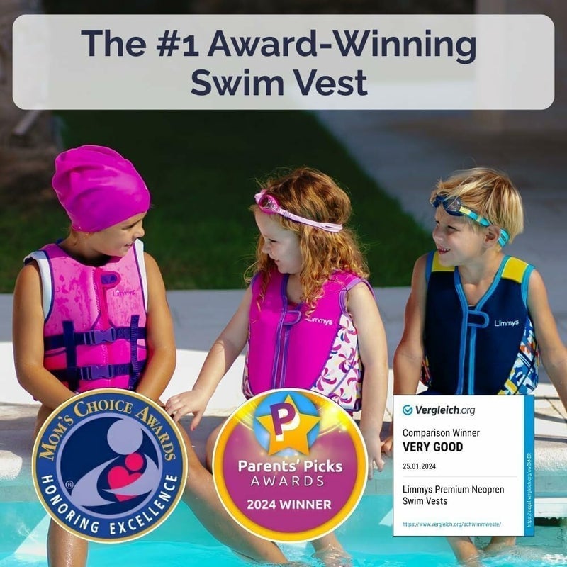 Limmys Premium Kids Swim Vest - Toddler Swim Jacket and Buoyancy Swimming Aid - Modern Design Swimming Vest for Boys, Girls and Babies - Drawstring Bag Included - Image 2