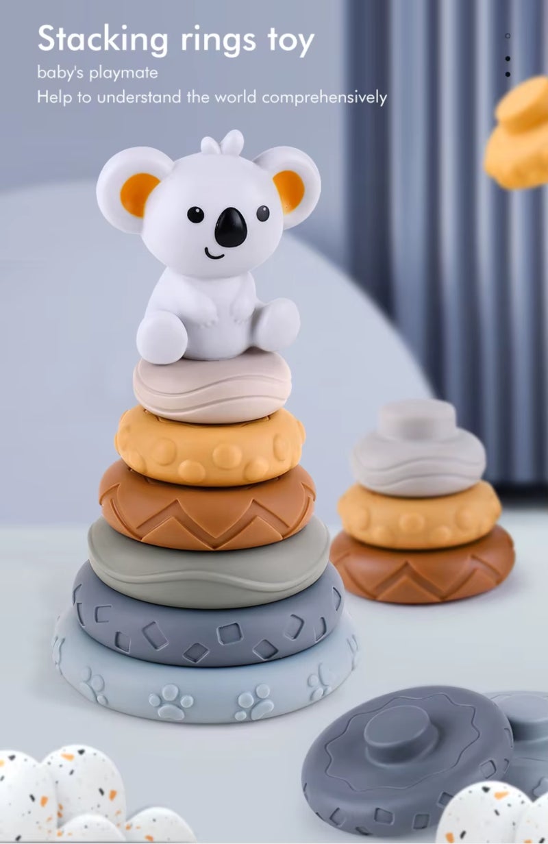 Infant educational building block cognitive relief square soft building block stacking Le vinyl soft rubber building block toy - Image 2