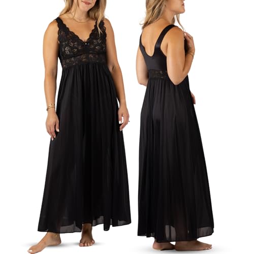Shadowline womens Sleepwear Nightgown, Black, 1X Plus - Image 1