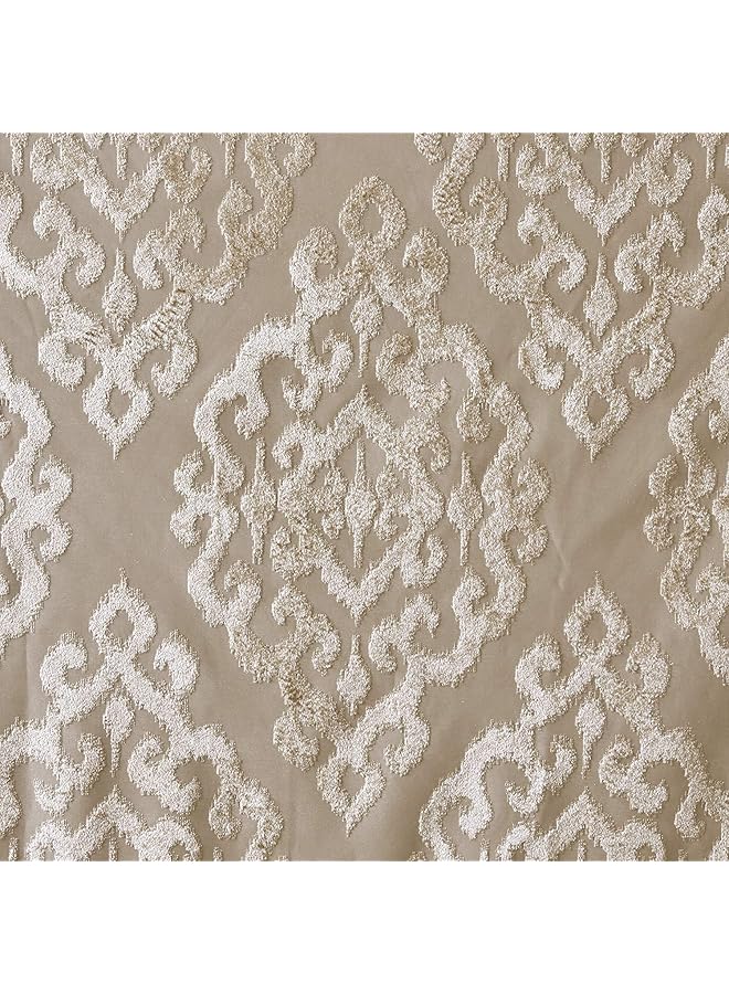 إيروريكس ستارة Mirage 100 Percent Total Blackout ذات نافذة واحدة معتمة بالكامل مصنوعة من قماش الجاكار الدمشقي مع لوحة ستارة معتمة للغرفة بجزء علوي بحلقة معدنية مقاس 50 × 108 بوصة بلون الشمبانيا - Image 4