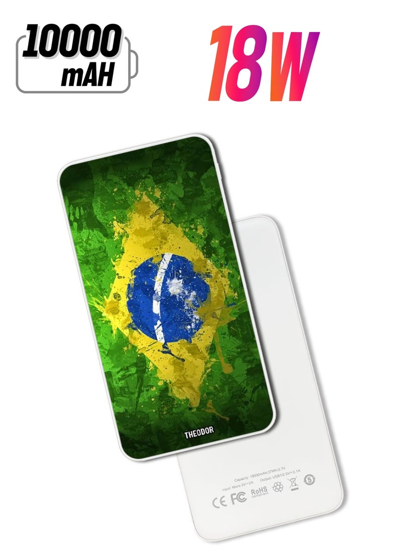 Theodor 10,000 mAh Super Fast Charging Ultra Compact Power Bank with Quick Charge & Power Delivery, Portable Charger For iPhone and Android Brazil - Image 1