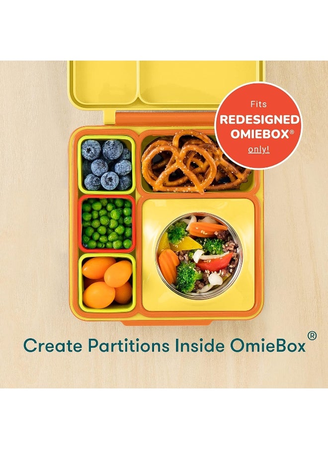OMIE - OmieBox (2 Pack) Leakproof Dips Containers to Go, Salad Dressing Container, Condiment Container with Lids - Food Safe Silicone - 4 Ounces (Yellow/Red) - Image 1