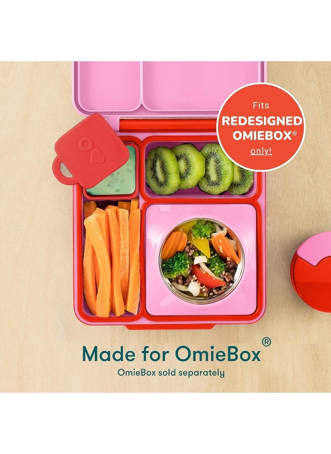 OMIE - OmieBox (2 Pack) Leakproof Dips Containers to Go, Salad Dressing Container, Condiment Container with Lids - Food Safe Silicone - 4 Ounces (Yellow/Red) - Image 1