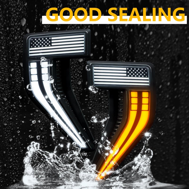 CFDSDE Fender Vent for F150 2021-2026 Fender Emblems Front Fender Badge Side Vent Cover for F150 Accessories XL XLT Lariat Limited Platinum, 1 Pair (21F150-Vents-Led) - Image 5