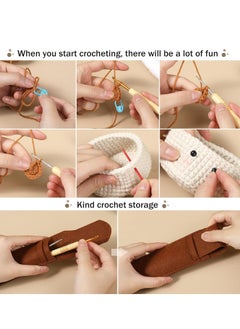 SYOSI Crochet Kit for Beginners 6pcs Coasters in a Plant Pot Start Kit  - Image 5