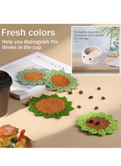 SYOSI Crochet Kit for Beginners 6pcs Coasters in a Plant Pot Start Kit  - Image 4
