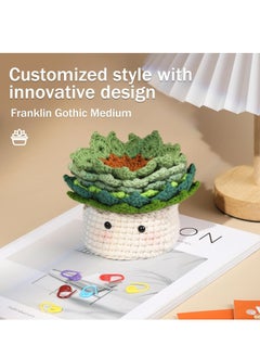 SYOSI Crochet Kit for Beginners 6pcs Coasters in a Plant Pot Start Kit  - Image 3