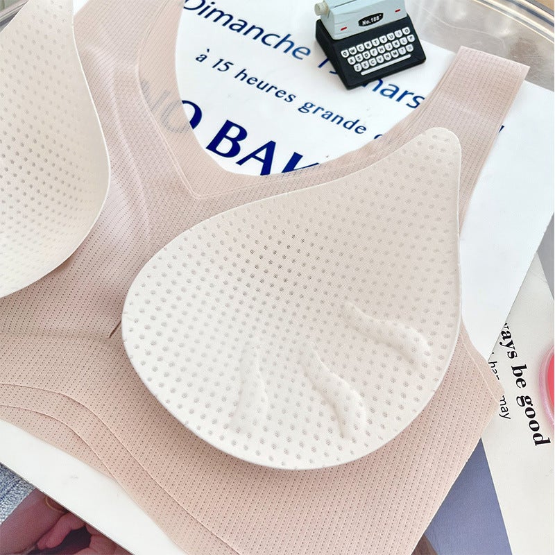 Autumn Seamless Sports Tank Top Womens Wireless Vest Bra Skin color - Image 5