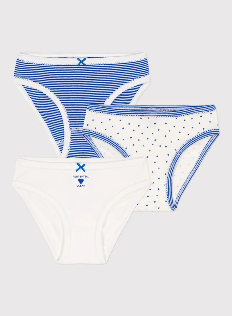 Petit Bateau Kids 3 Pack Assorted Knicker