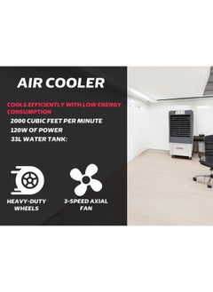 GeneralGold General Gold Evaporative Swamp Cooler, 33L Portable Desert Air Cooler with Wheels, HoneyComb Media, 3-Speed Axial Fan, Industrial Heavy Duty Air Conditioner for Home Office Garden Outdoor Use  - Image 2