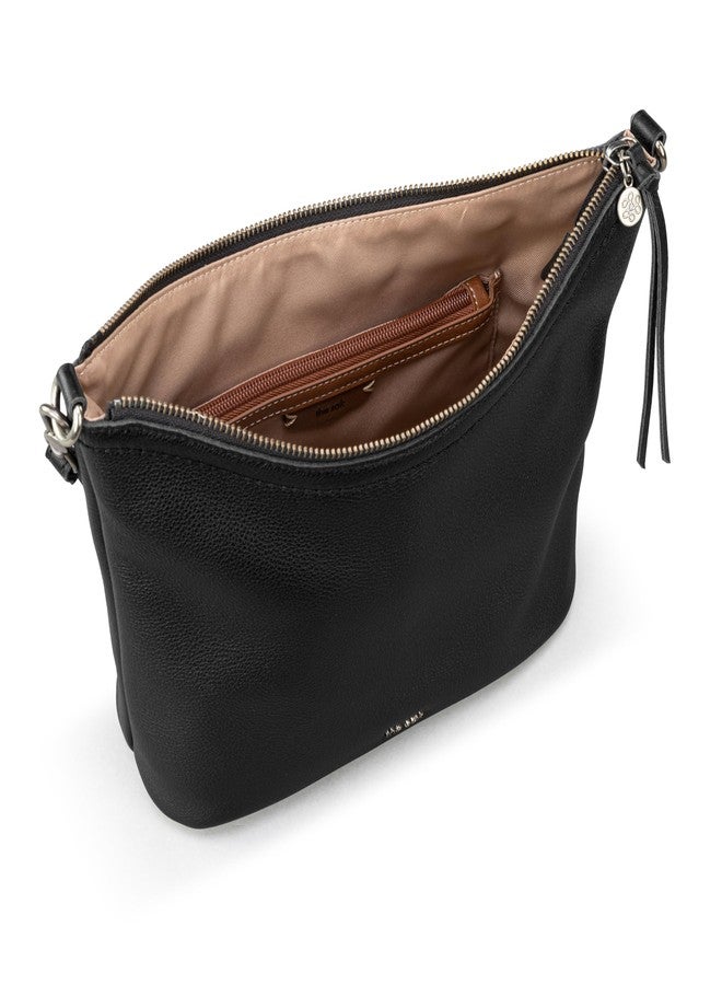 The Sak Jasmine Small Hobo in Leather, Detachable Shoulder Strap, Black - Image 3