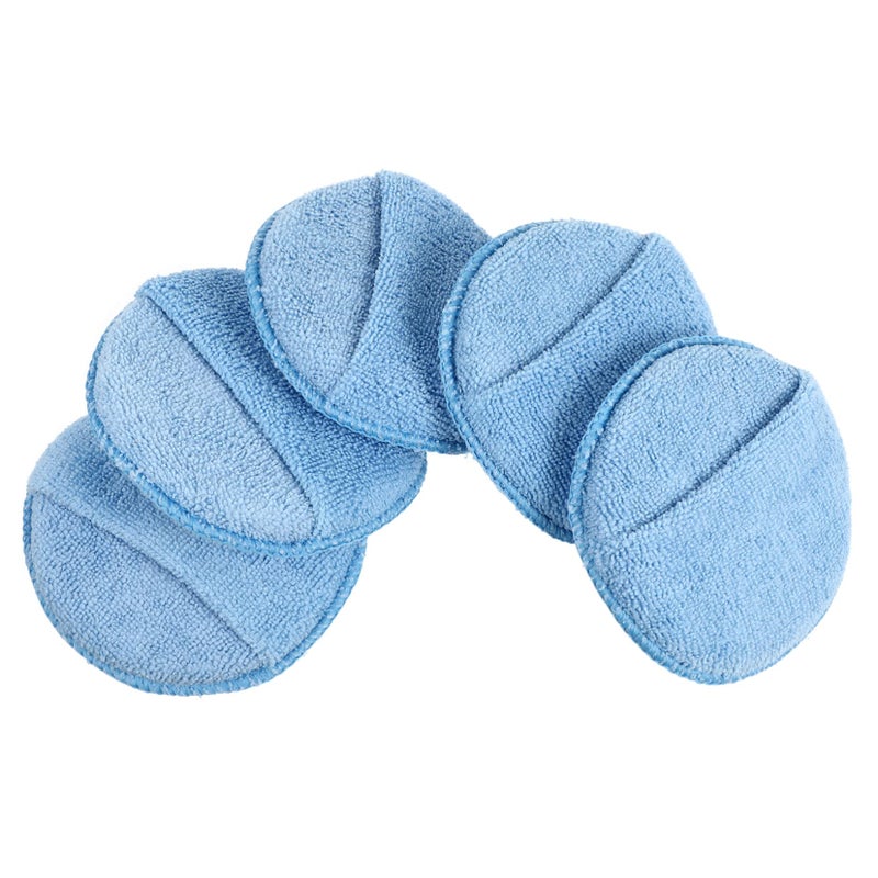 Microfiber Round Sponge Pads 5 Pack Soft Buffing Polishing Waxing Detailing Car - Image 2