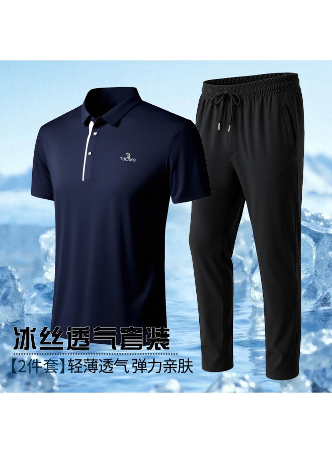 Tucano men's Summer Casual Classic Matching Sporty Short Sleeve Two-piece Outfit - Image 2