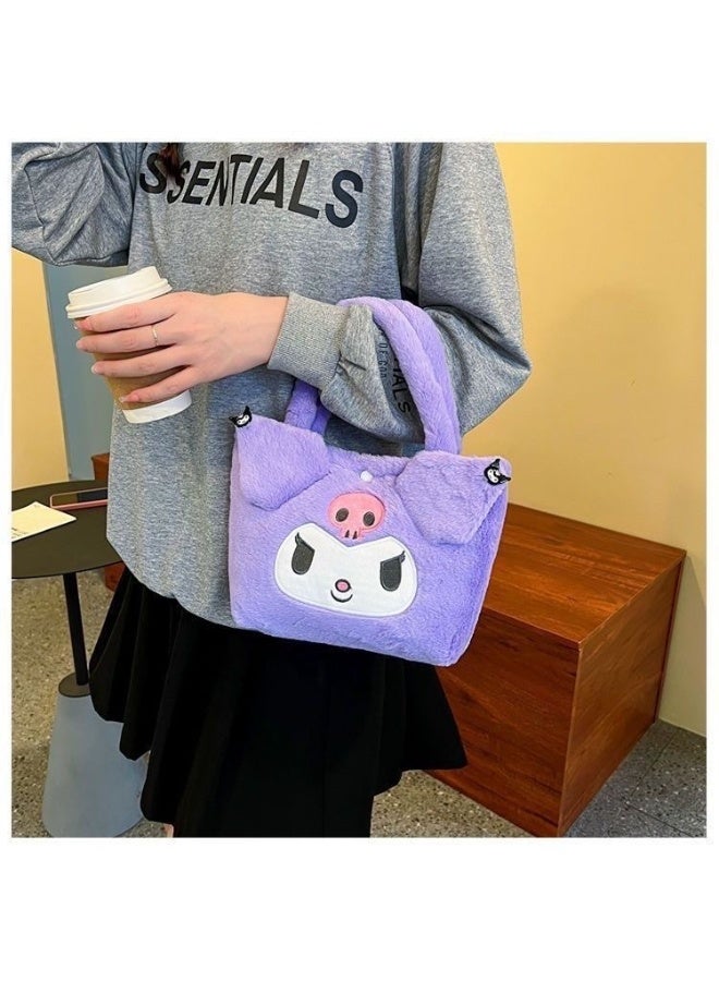Purple Kuromi shoulder bag, plush bag, messenger bag, bucket bag, storage bag - Image 2