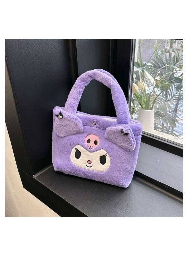 Purple Kuromi shoulder bag, plush bag, messenger bag, bucket bag, storage bag - Image 1