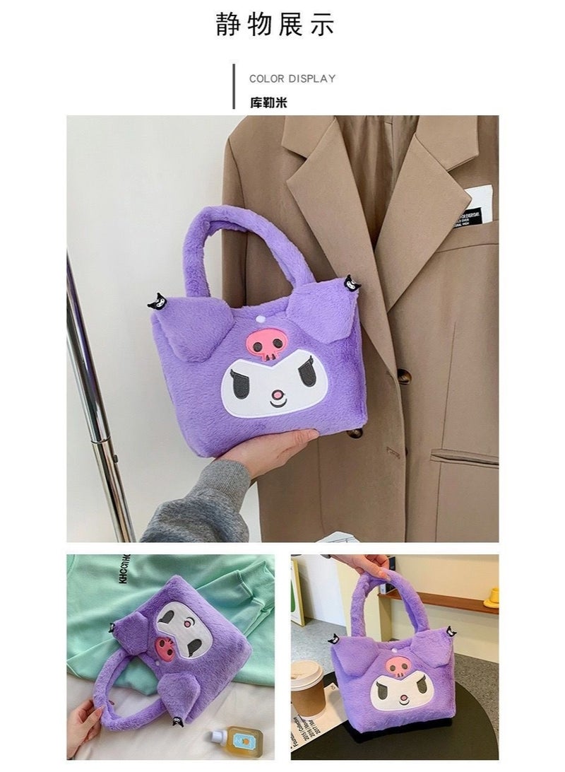 Purple Kuromi shoulder bag, plush bag, messenger bag, bucket bag, storage bag - Image 3