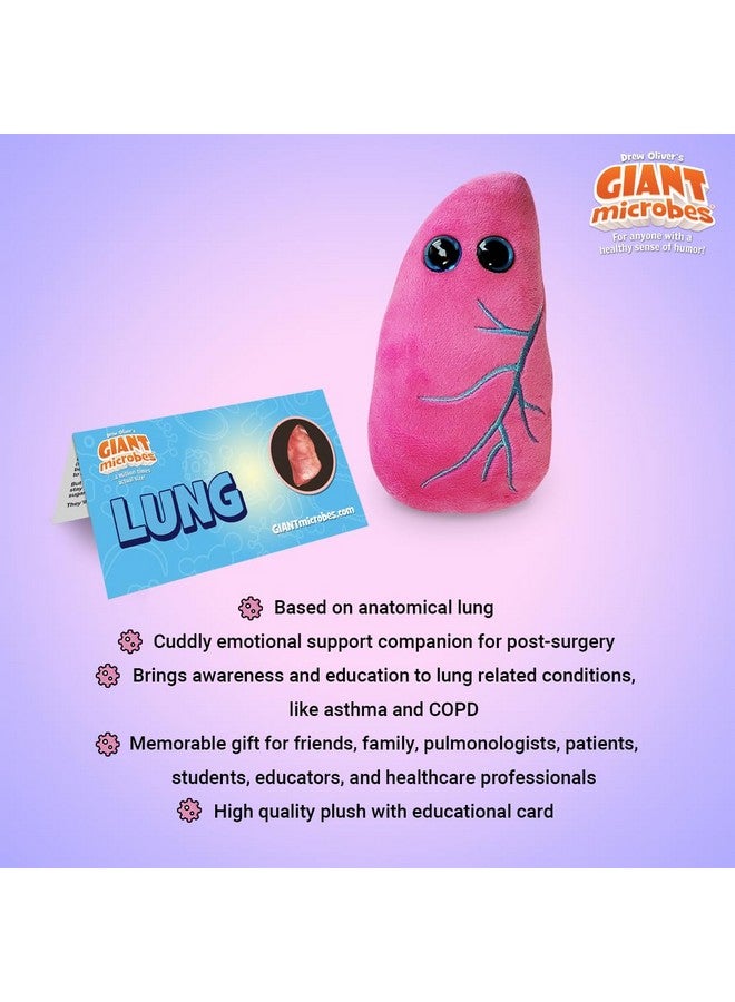 Giant Microbes GIANTmicrobes Lung Plush, Respiratory Therapist Gifts, Pulmonology Gifts, Respiratory Therapy, Lung Cancer Survivor Gift, Anatomy Model - Image 3