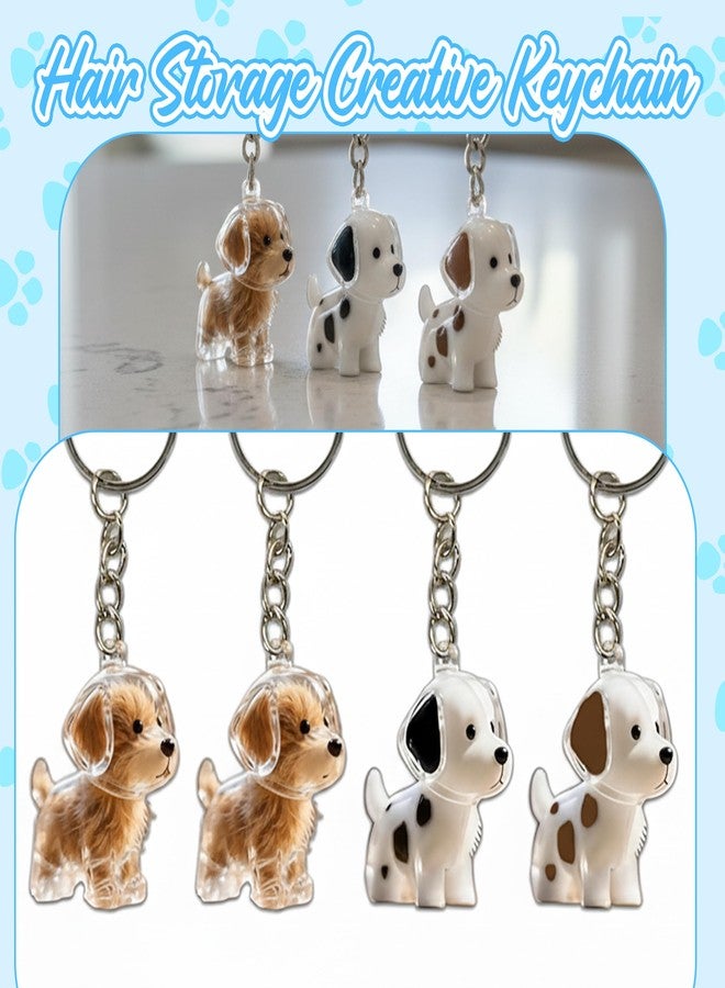 OGNWFUNK 2 Pcs Dog Fur Keepsake Keychains – Transparent Pet Fur Storage Charms, Memorial Hair Collectors to Keep Your Beloved Pet Close - Image 4