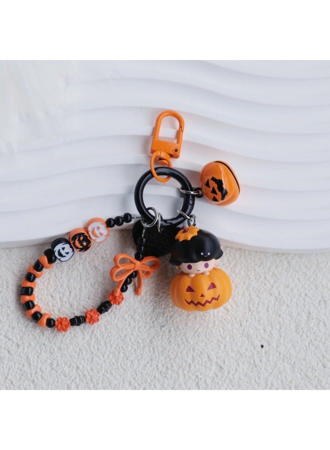 Loquat Bubble Mart Genuine Goods Pumpkin Cute Grain  Car Pendant Bag Keychain High Color Value Handmade Cute-Specifications:Pumpkin Sweet Beans + Add Chain - Image 5