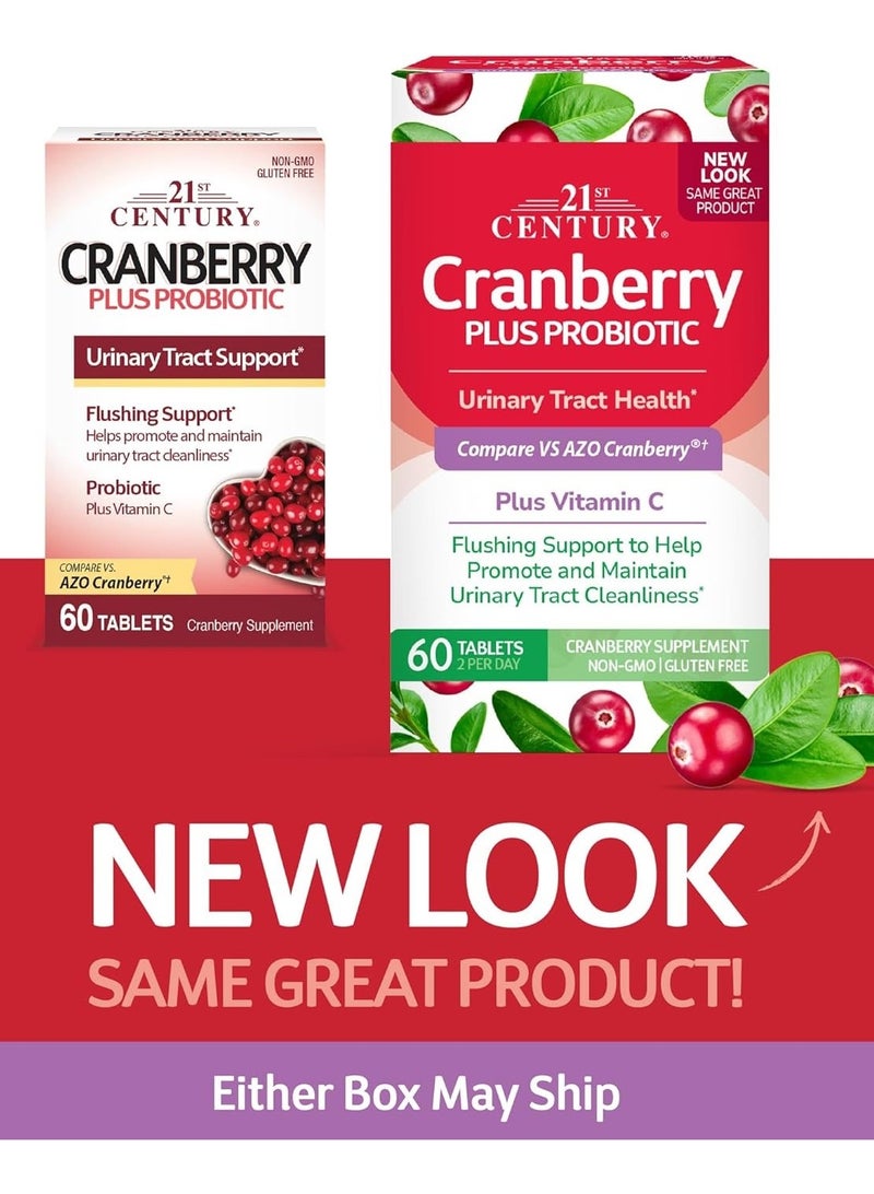 21st Century Cranberry Plus Urinary Tract Support Supplement Cranberry Flavor 60 Tablets - Image 3