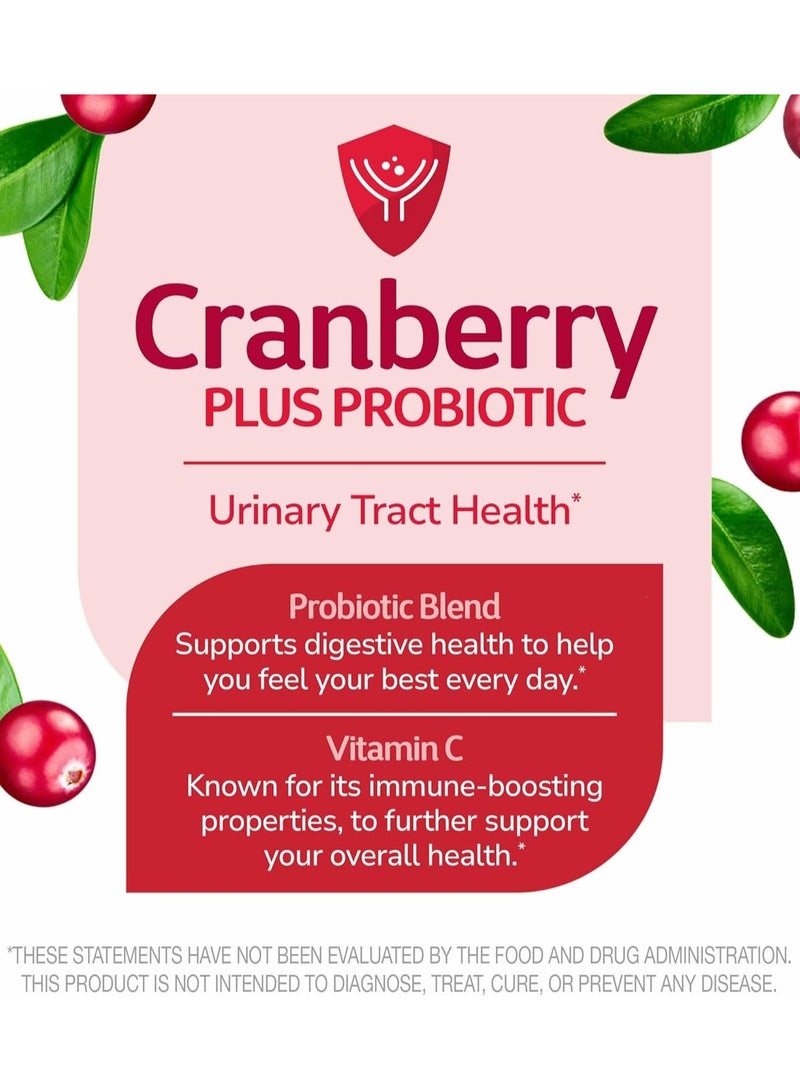 21st Century Cranberry Plus Urinary Tract Support Supplement Cranberry Flavor 60 Tablets - Image 4