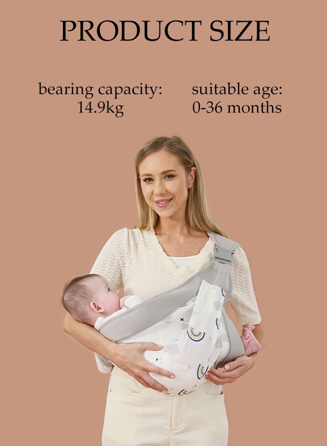 DUNISO Newborn Baby Carrier Front Extendable Easy Carrier, Newborn Baby Carrier, Soft Portable Baby Sling, Adjustable One Shoulder Crossbody Carrier, Quick Dry, Thick And Wide Straps, Suitable For Babies 0-24 Months - Image 2