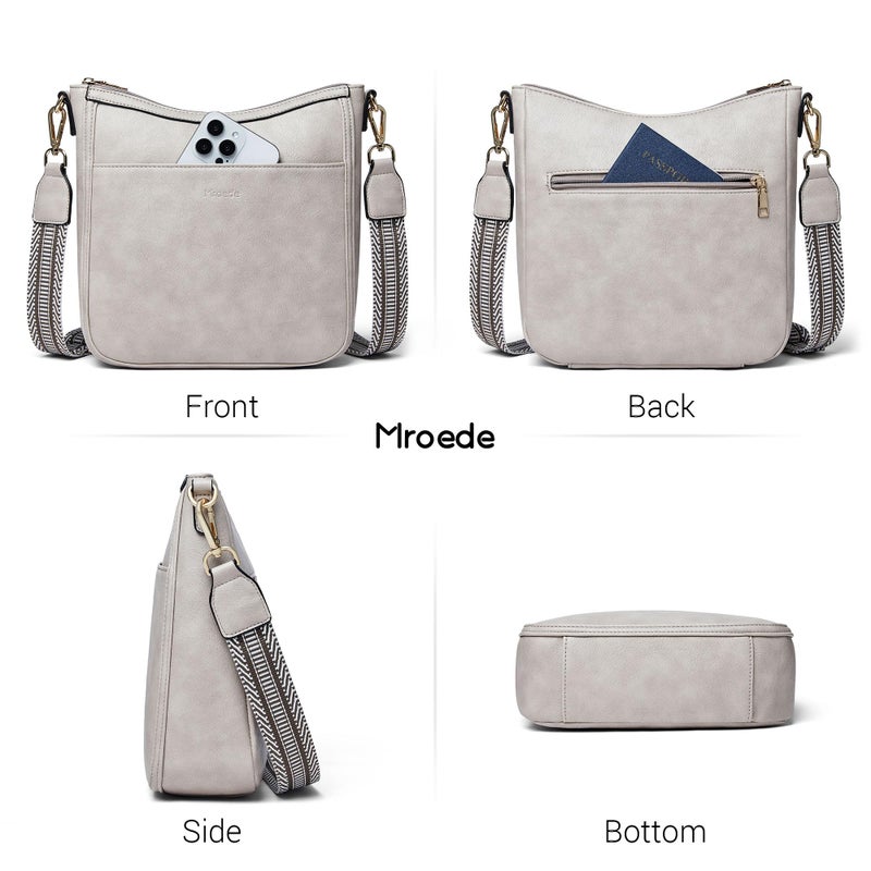 Mroede Crossbody Bags for Women Crossbody Purse for Women Vegan Leather Hobo Purses Shoulder Handbags with Detachable Strap for Daily Travel Work - Image 5