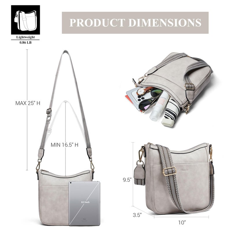 Mroede Crossbody Bags for Women Crossbody Purse for Women Vegan Leather Hobo Purses Shoulder Handbags with Detachable Strap for Daily Travel Work - Image 3