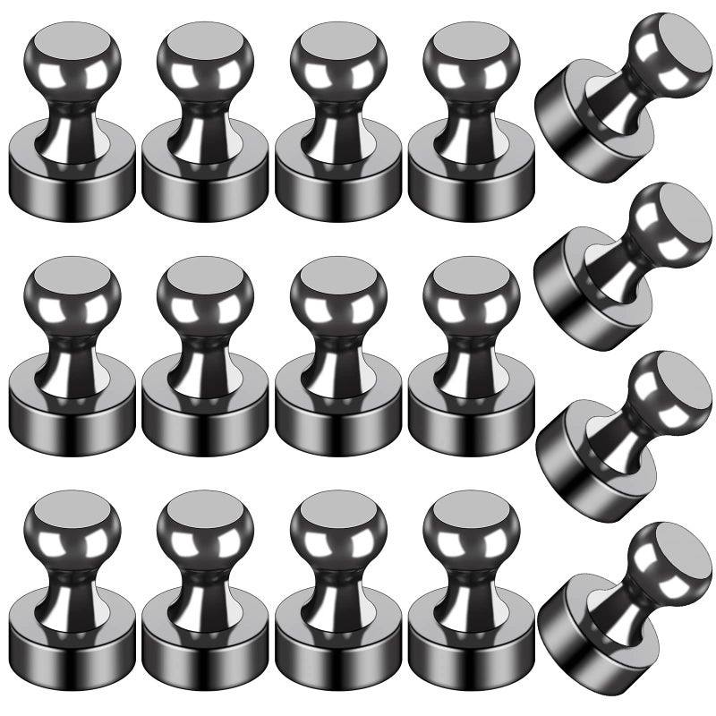 LOVIMAG Fridge Magnets 16Pcs Refrigerator Whiteboard Small Strong Magnet Classroom Kitchen Accessories Decorative Locker Set Decor Must Haves Office Calendar Refrigerador Magnetic Cute Crafts Black - Image 1