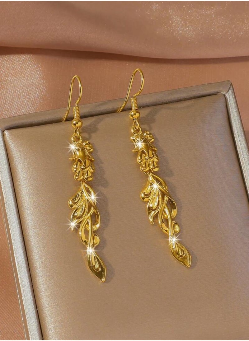 GOLDMAX Elegant 21k Gold Plated Drop Earrings For Women  - Image 1