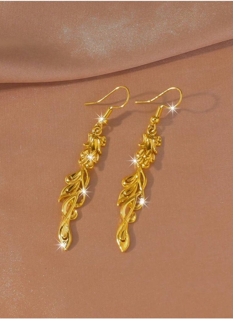 GOLDMAX Elegant 21k Gold Plated Drop Earrings For Women  - Image 2