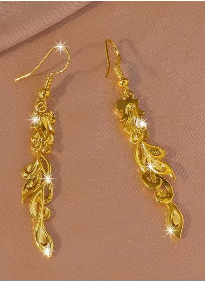 GOLDMAX Elegant 21k Gold Plated Drop Earrings For Women  - Image 3